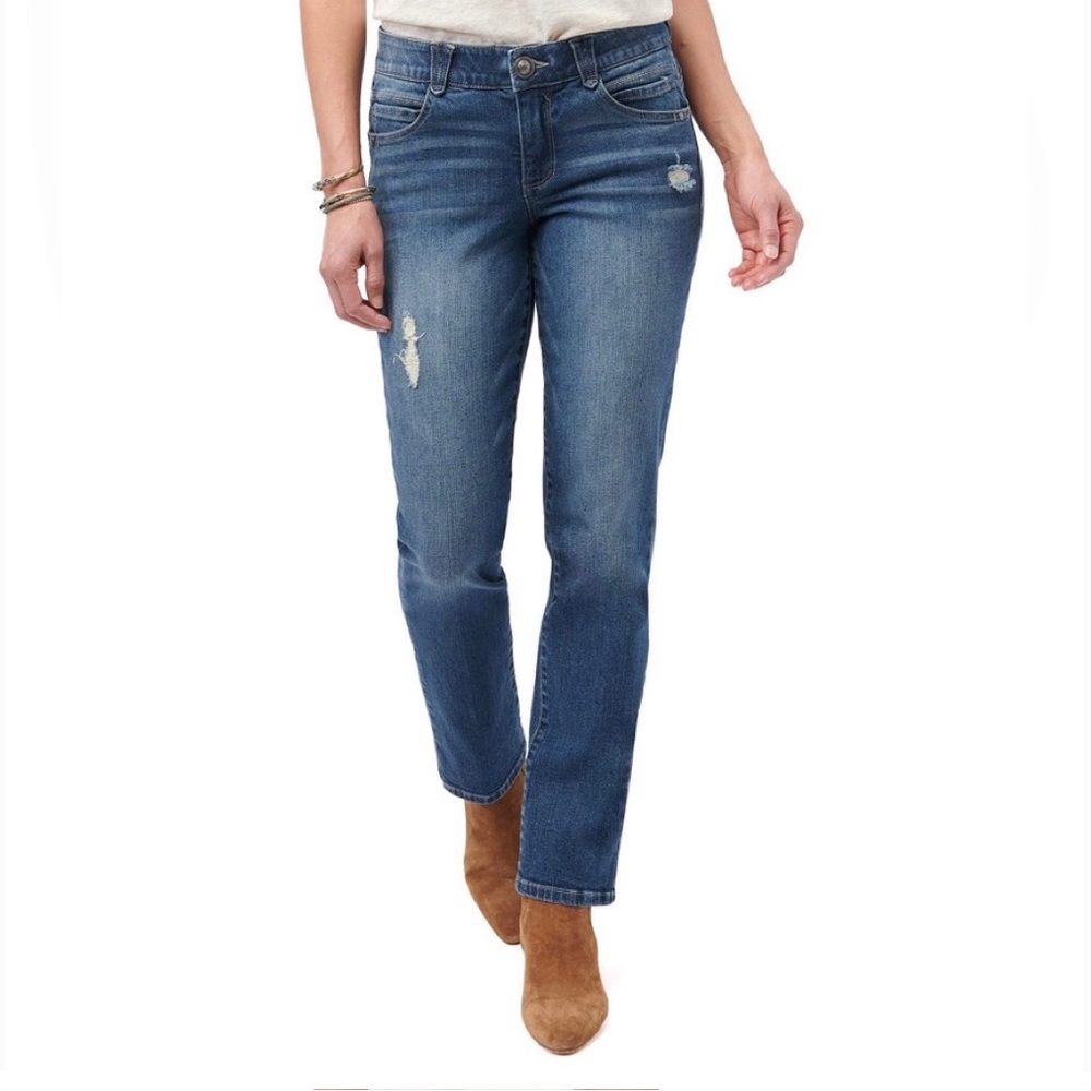 Democracy Women's Straight Leg Jeans in Medium Blue Denim